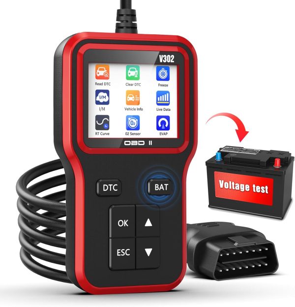OBD2 Scanner with Upgrade Battery Tester