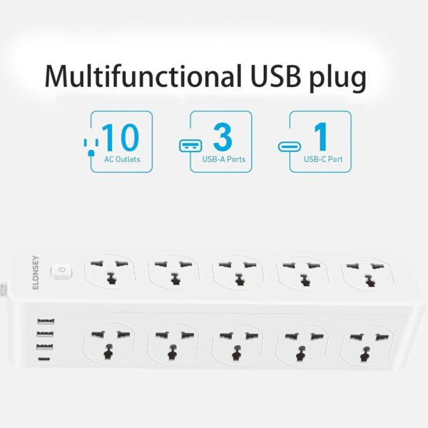 10-Way Extension Lead with USB