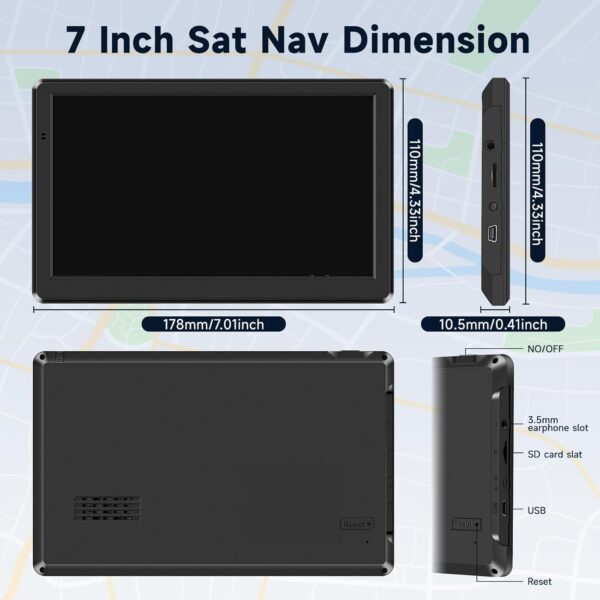Car Sat Nav, 7 inch HD Touch Screen