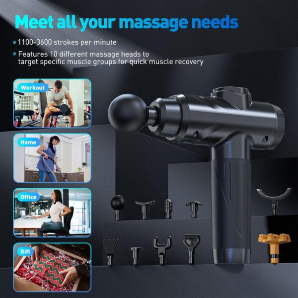 Massage Gun, Deep Tissue Percussion Massager for Pain Relief