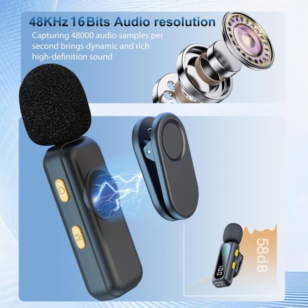 Wireless Lavalier Microphone with Magnetic Clip