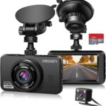 Dash Cam Front and Rear with Card FHD 1080P 3”IPS Screen Dual Camera Dash Cams DVR Car Driving Recorder 170°Wide Angle HDR Dashboard Camera Night Vision Parking Mode Motion Detection Loop Recording